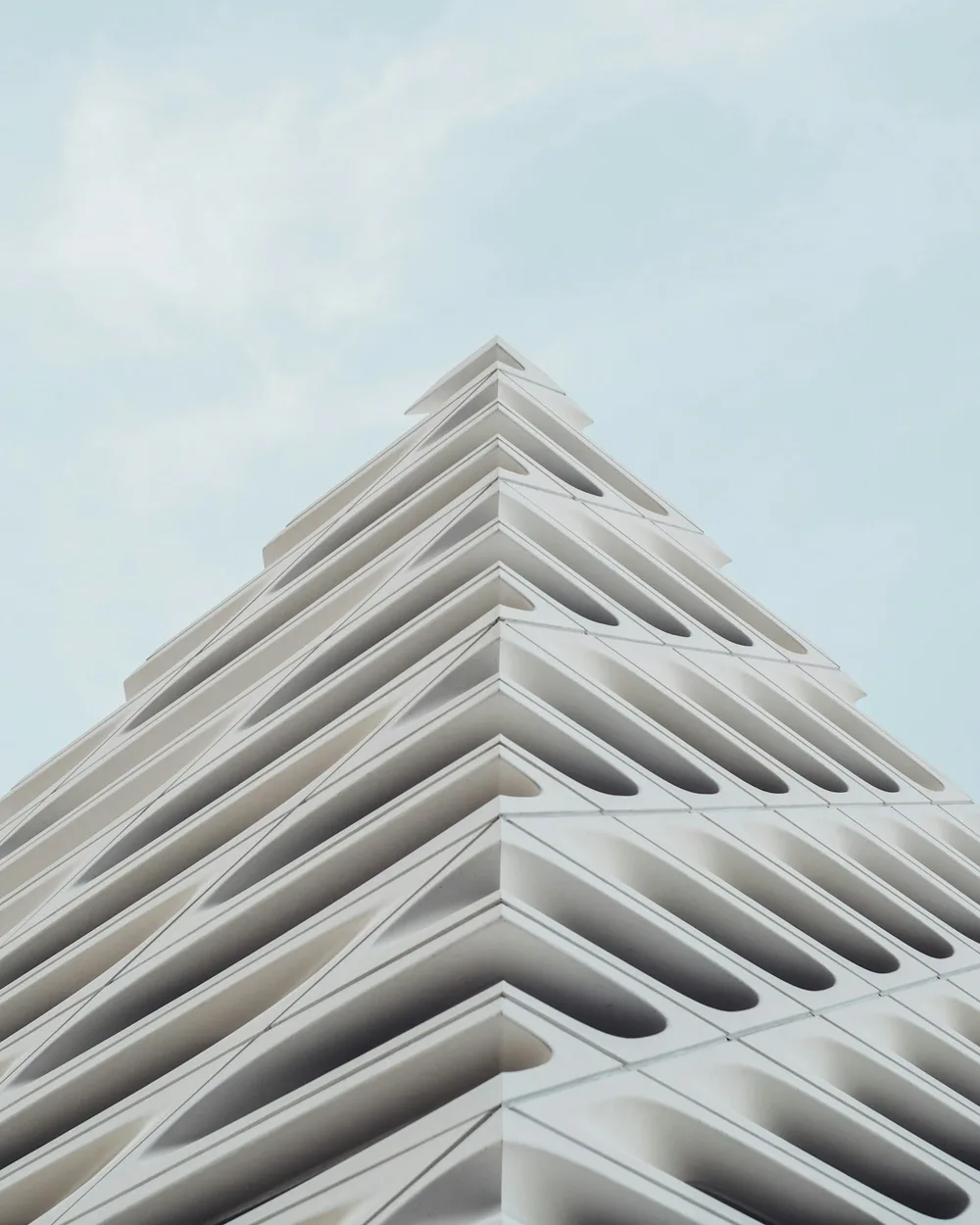 Low-angle view of a modern commercial building